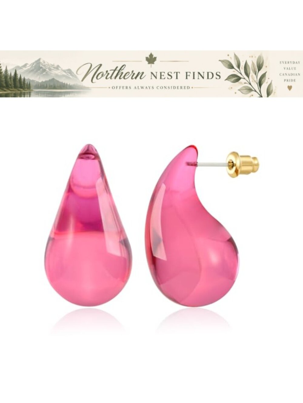 Acrylic Teardrop Dangle Earrings Hypoallergenic Lightweight Everyday Jewelry